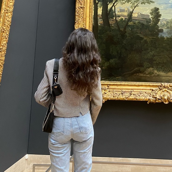 Houndstooth cropped blazer - Picture 2 of 3